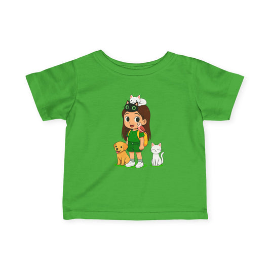Cute Animal Adventure girl Tee, Toddler T-Shirt, Babygirl Animal Shirt, Pet Lover Gift, Kids' Graphic Tee, Fun Playwear
