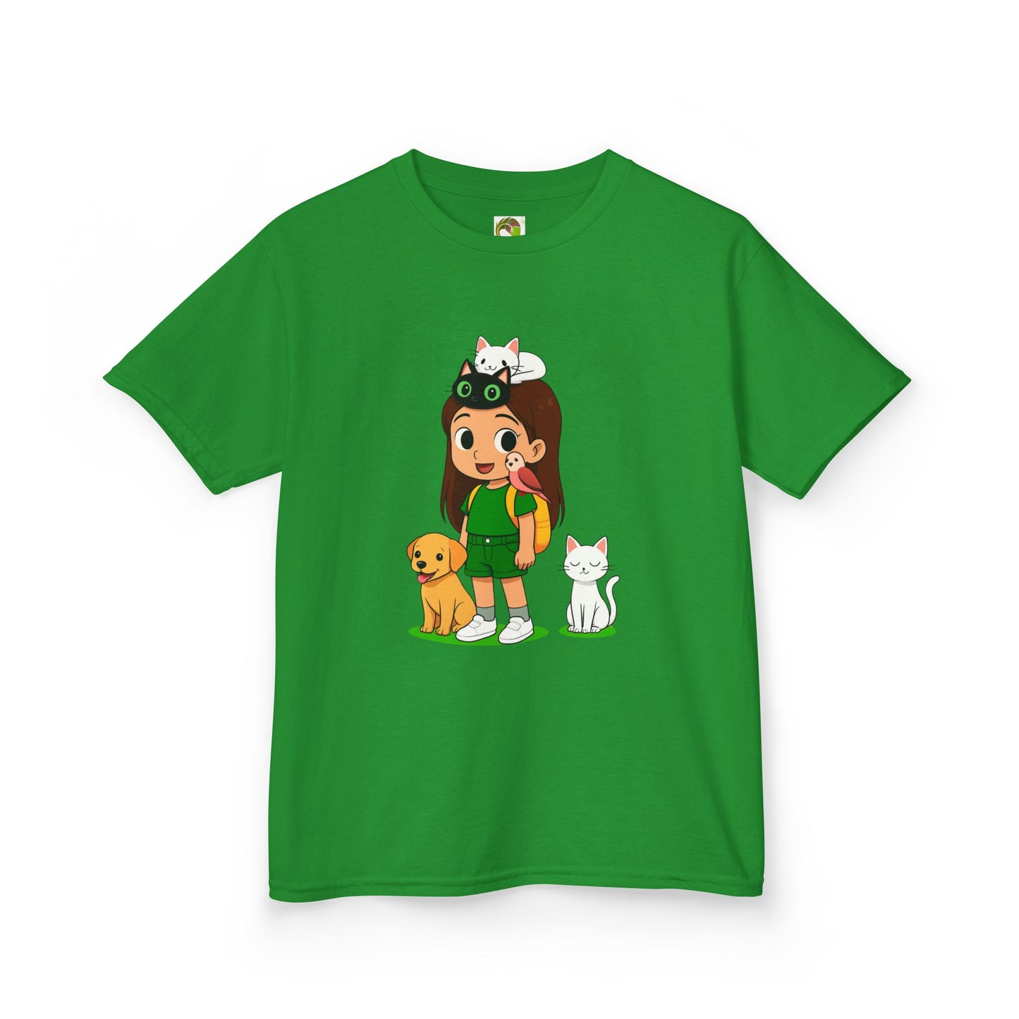 girlsTee - Cute Girl with Animals Design
