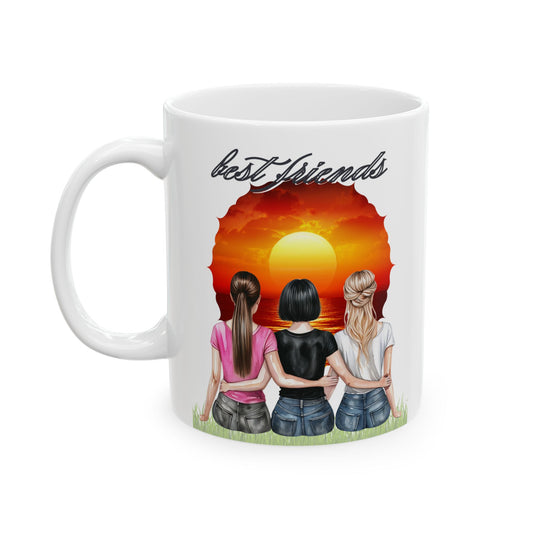 Friendship girlfriends Sunset Ceramic Mug, Best Friend Gift, Unique Coffee Mug, Inspirational Mug, Friendship Quote Mug