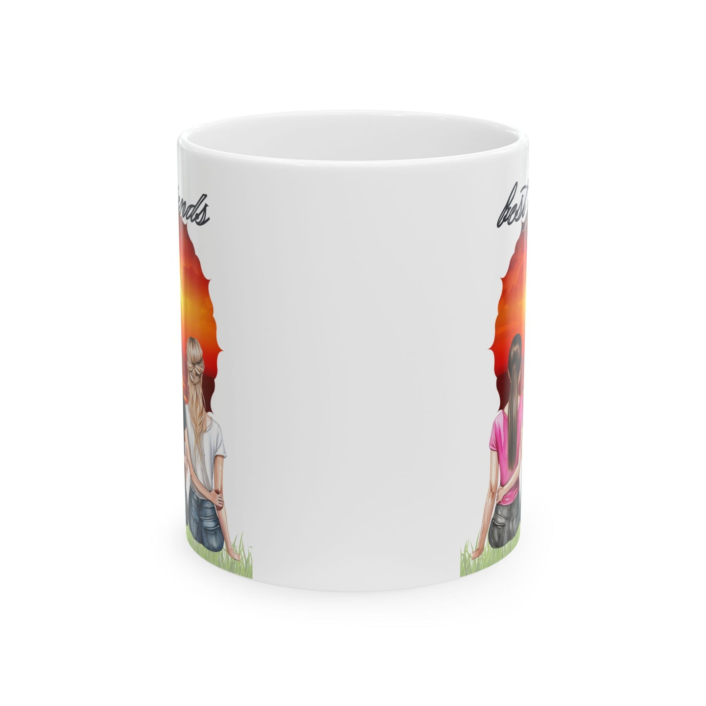 Friendship girlfriends Sunset Ceramic Mug, Best Friend Gift, Unique Coffee Mug, Inspirational Mug, Friendship Quote Mug