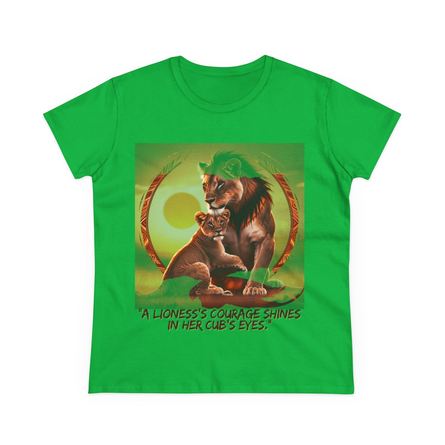 Inspirational Women's Lioness Courage Tee - Midweight Cotton T-Shirt
