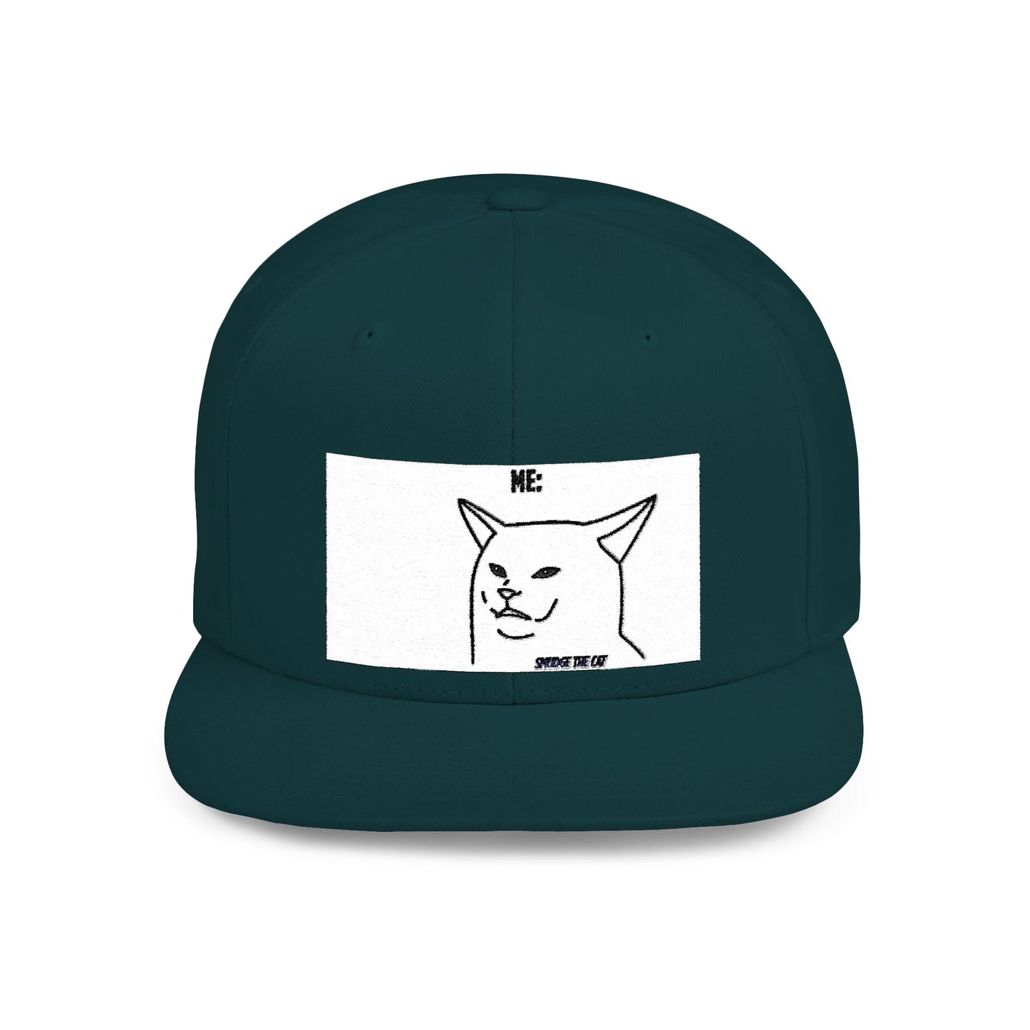 Snapback Hat - Funny Smudge the Cat Design