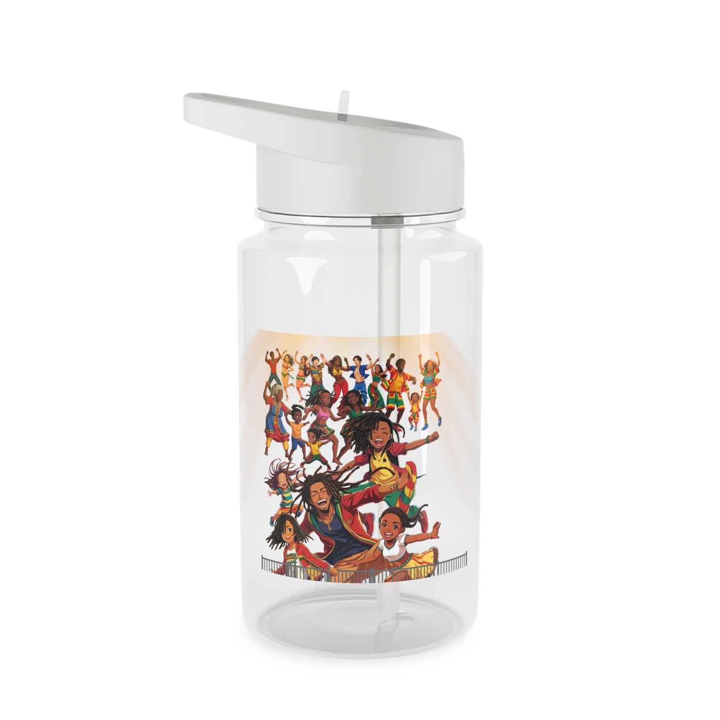 Vibrant Tritan Water Bottle - Celebrate Life with Colorful Designs and reggae joy