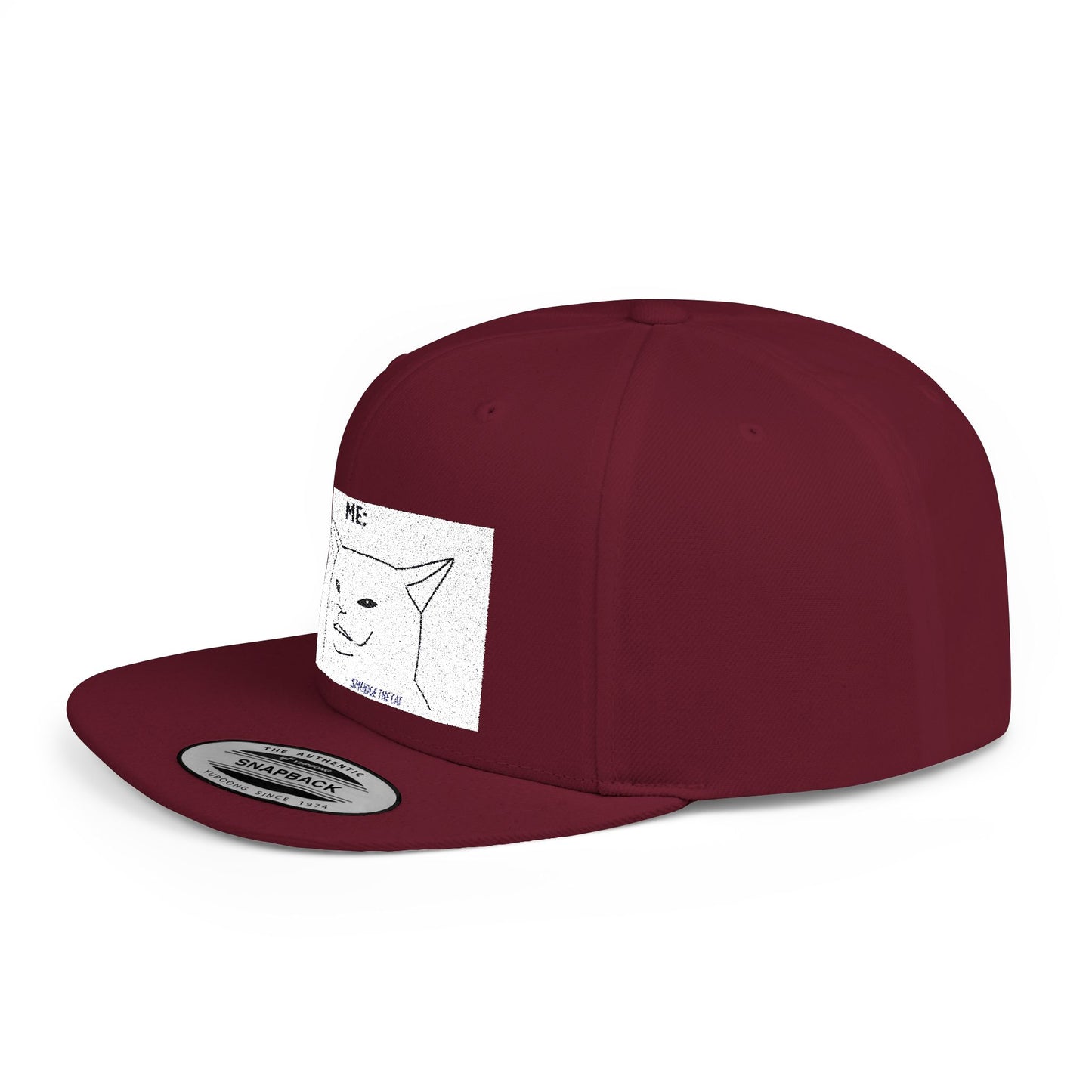 Snapback Hat - Funny Smudge the Cat Design