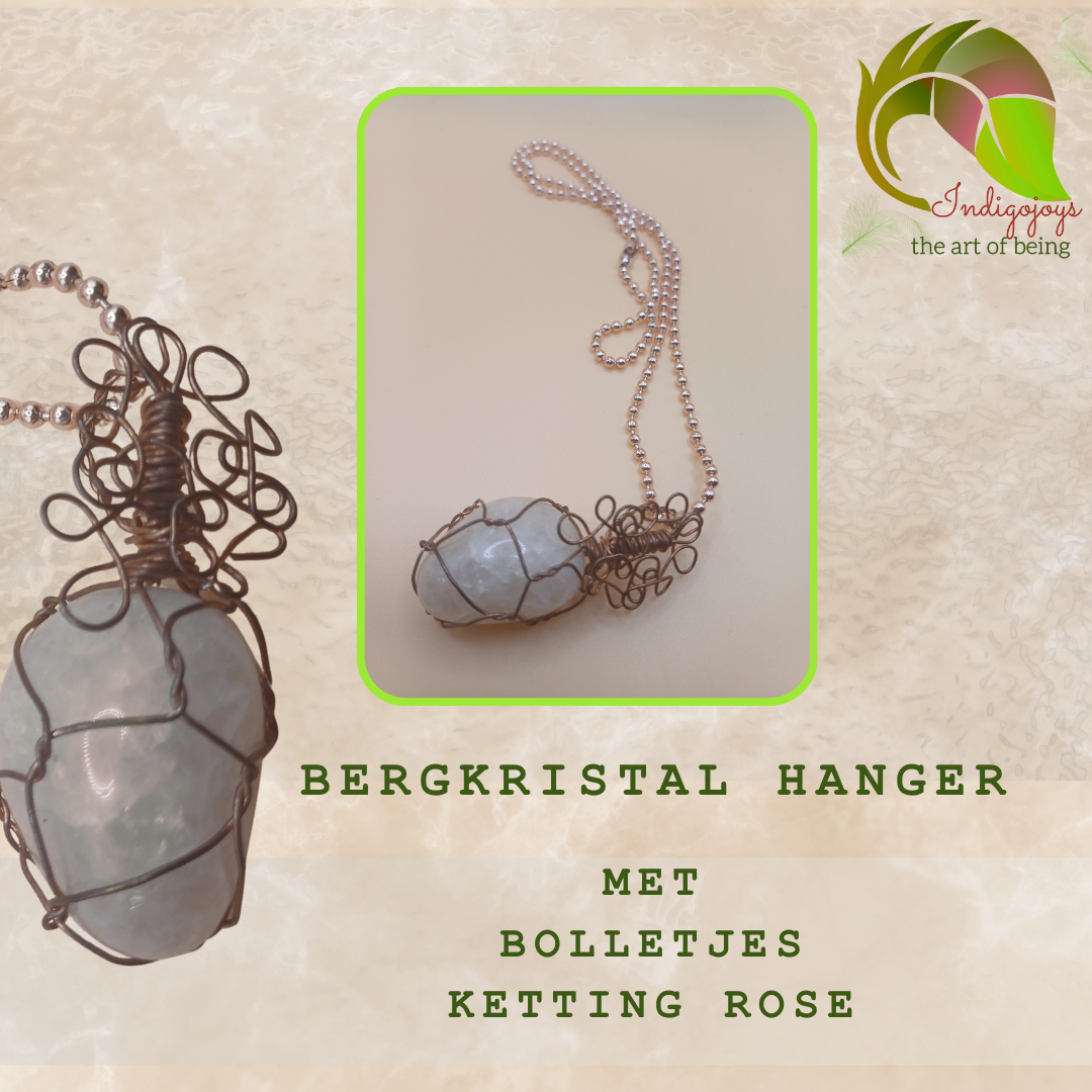 Whispers of Clarity” – Bergkristal Hanger in Roségoud