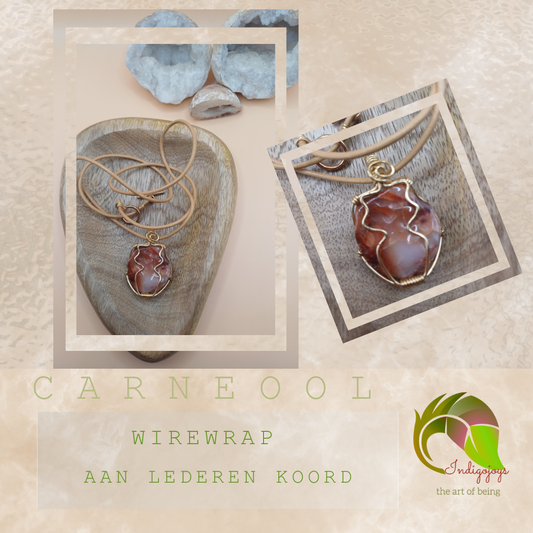 Wirewrap Hanger Carneool – goudkleurige Energie