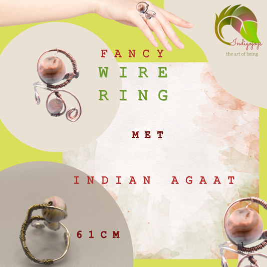 indian agaat ring fancy wire