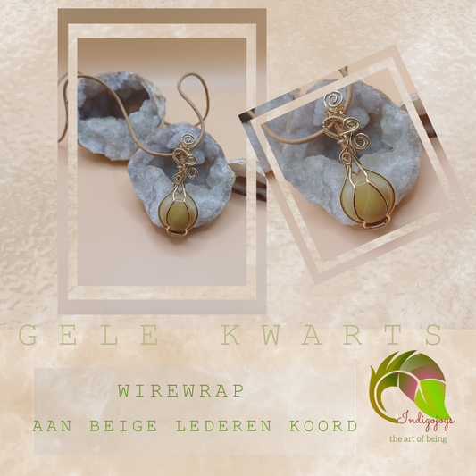 Gele agaat hanger