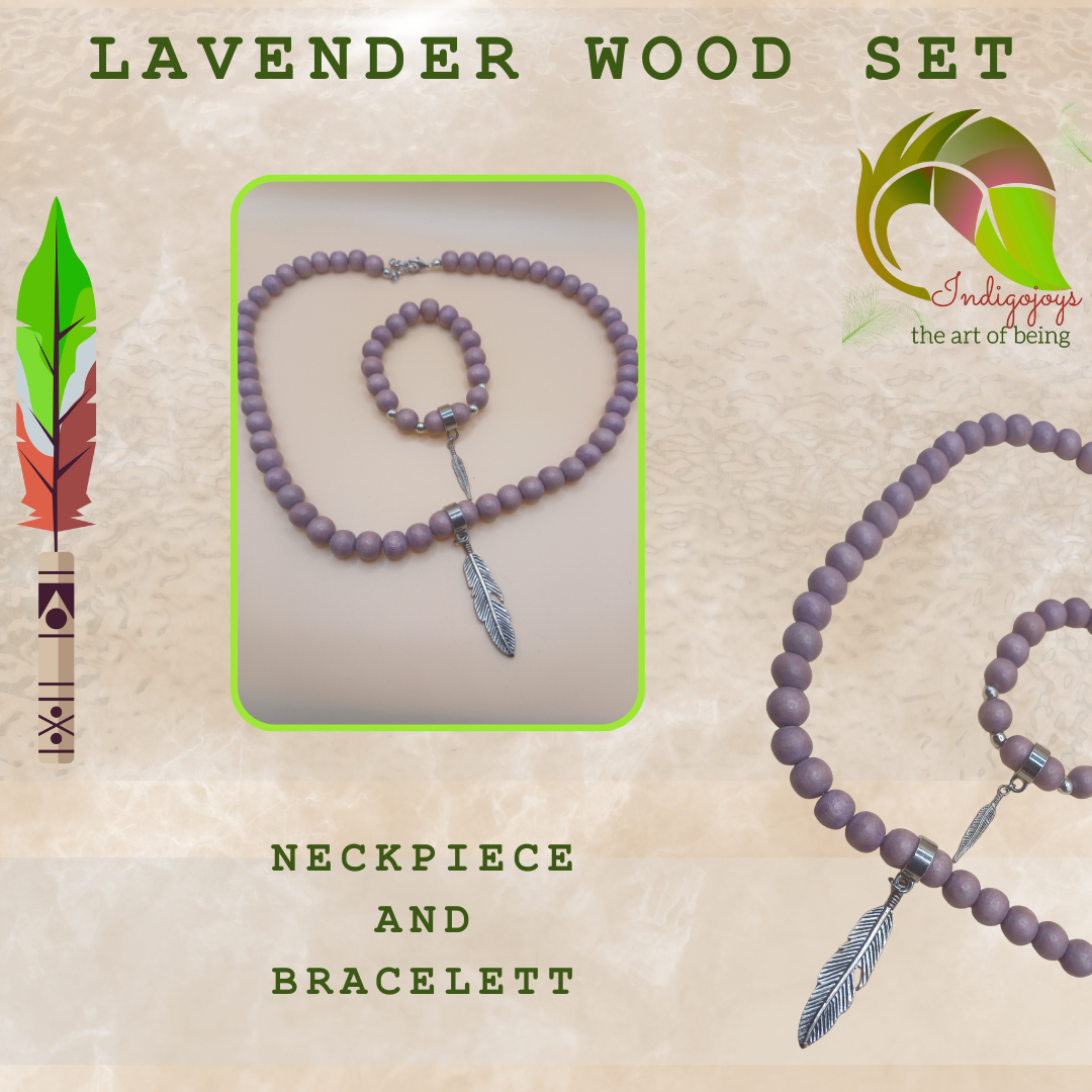 Lavender spirit houten kralen set