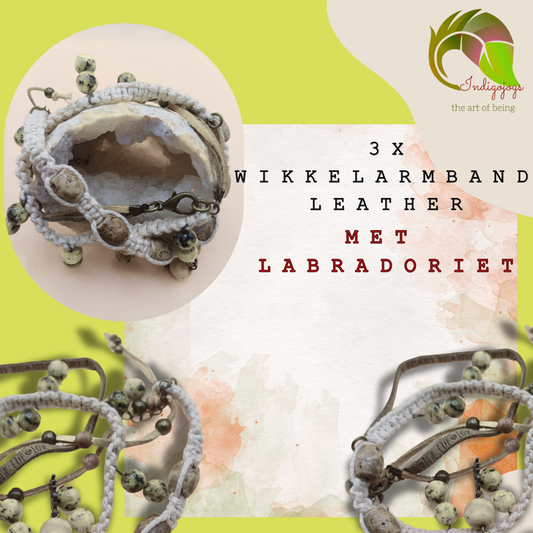 wikkelarmband 3x met labradoriet