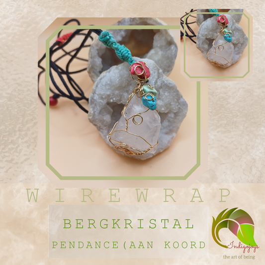 wire Wrap Hanger met Bergkristal aan koord
